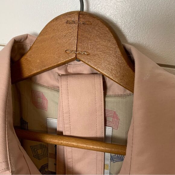 Vintage London Fog Blush pink Trench Coat Union Made 80s/90s oversized size 12 - Picture 5 of 16
